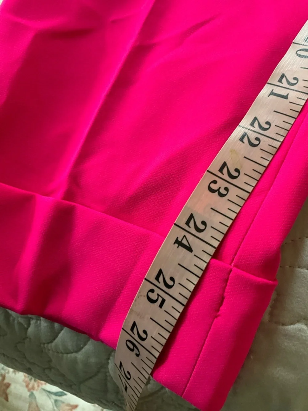 Vince Camuto Hot Pink Slim Leg Cuffed Ankle Trousers 14